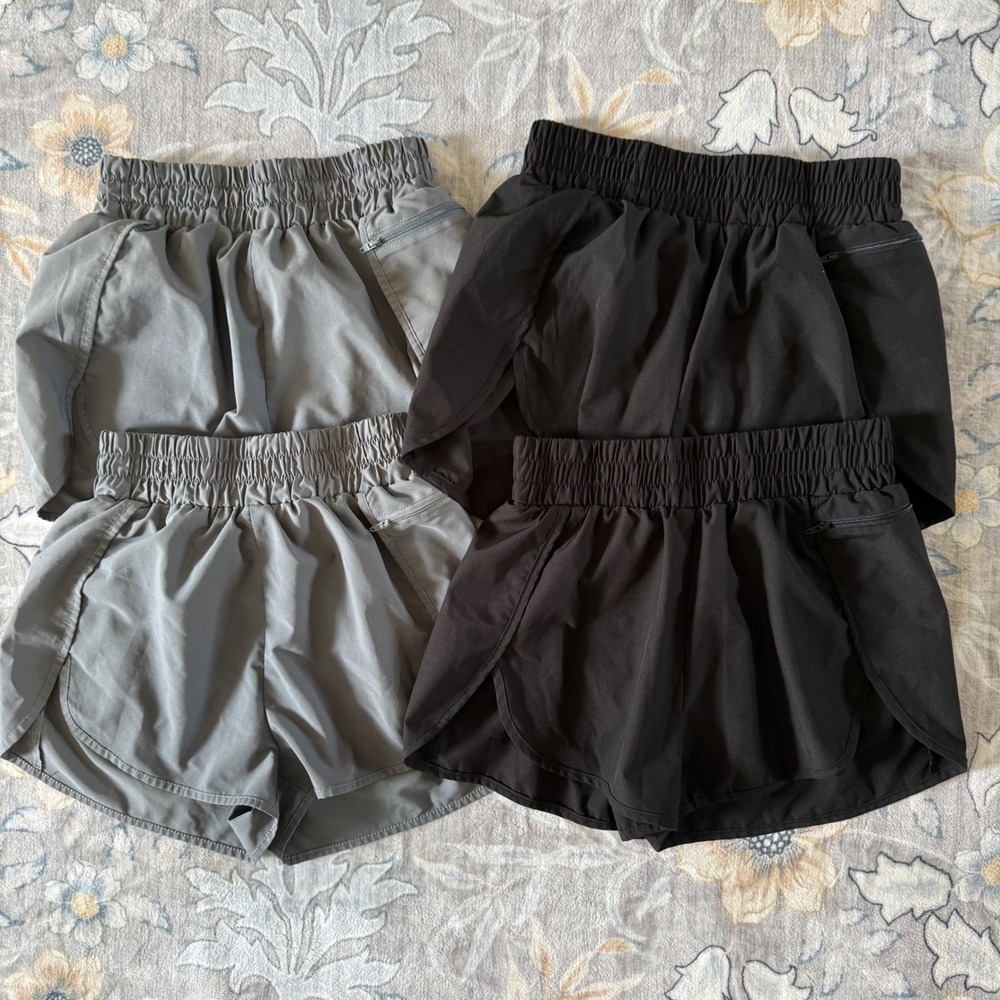 4 pairs!‎ Small BLOOMING JELLY Running Shorts Womens Gray Black High Waisted